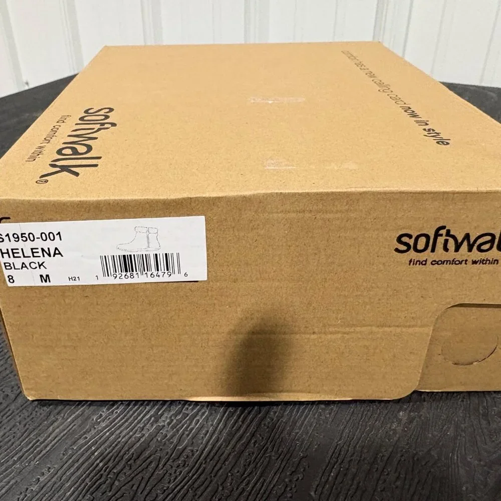 Brand New SoftWalk Helena Leather Wedge Booties – Size 8 - Picture 2 of 2